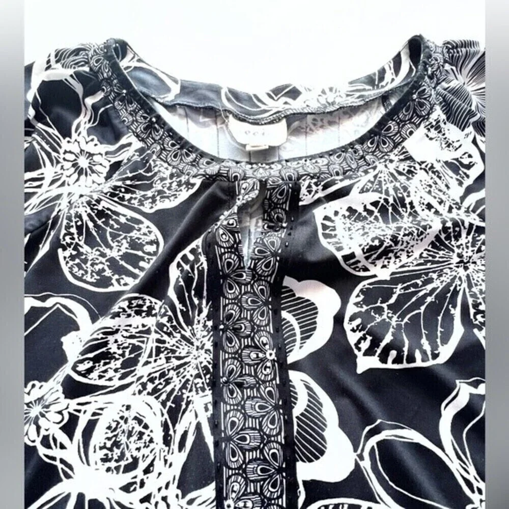 Women's Eci New York black white dress floral  size 2 - Picture 5 of 8
